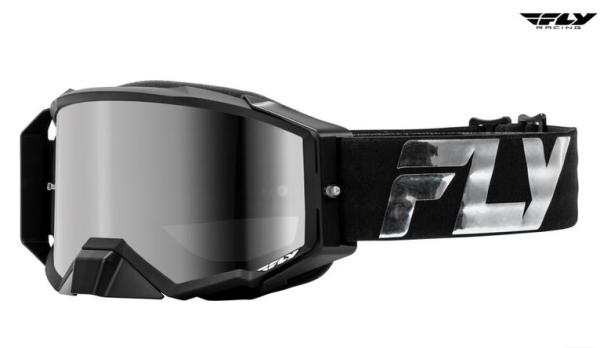 FLY RACING Zone Elite Brille - Schwarz/Silver - Silver/Rauchgraues Glas